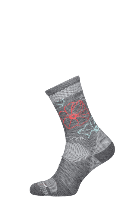 Petal Power Crew Women Compression Hiking Socks Grey