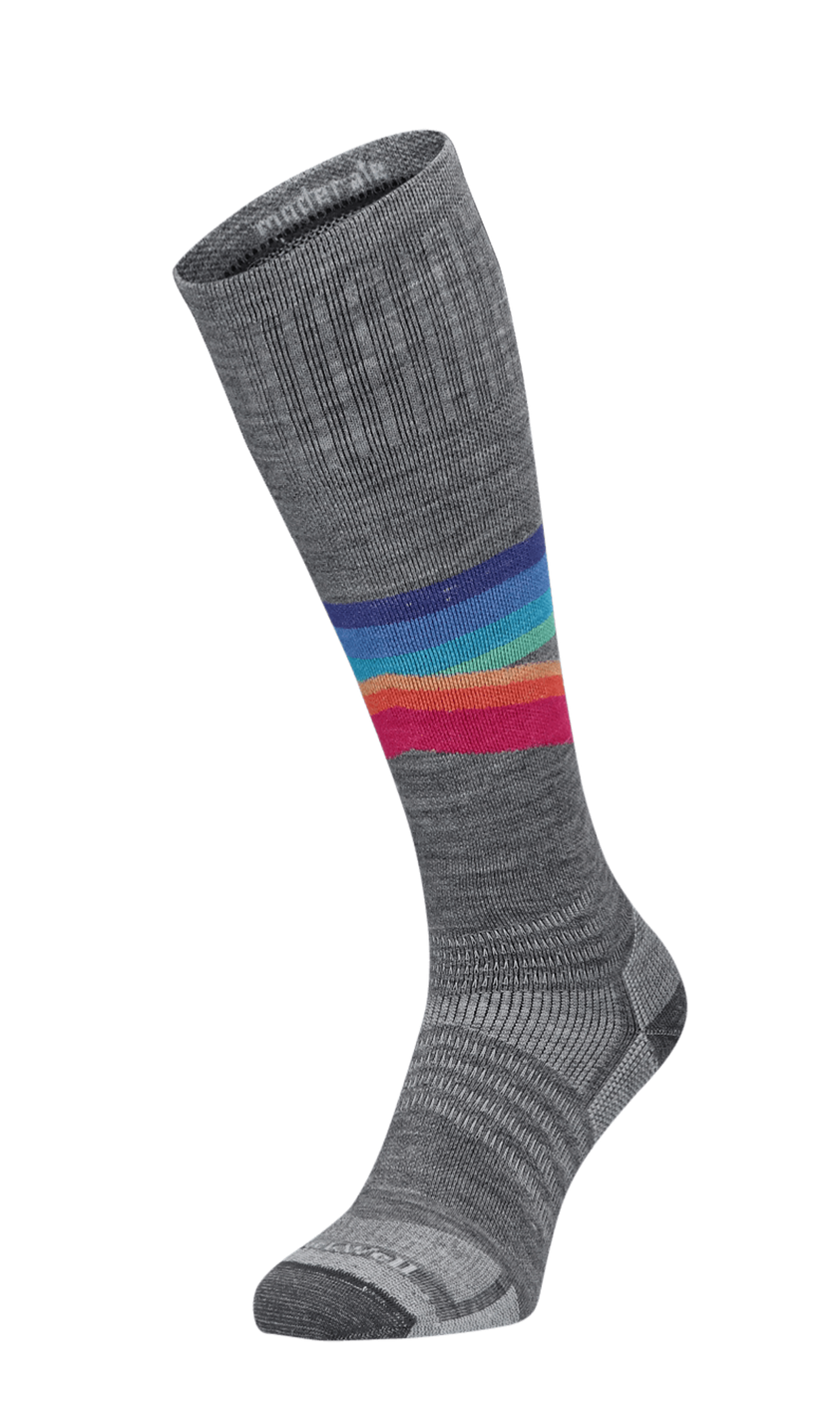 Rainbow Racer UL Women Moderate Compression Ski Socks Grey