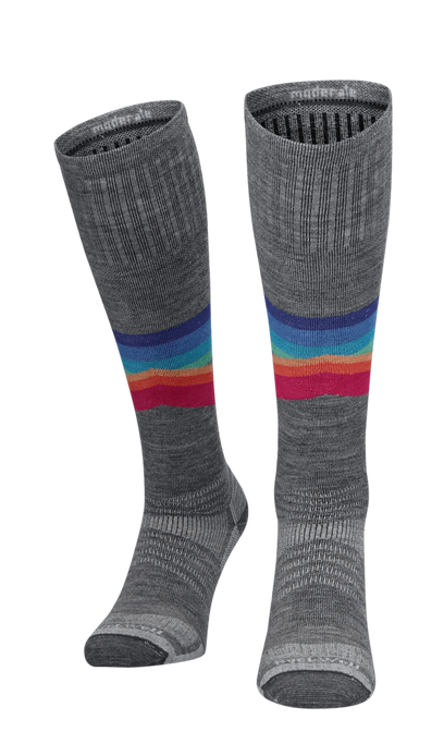 Rainbow Racer UL Women Moderate Compression Ski Socks Grey