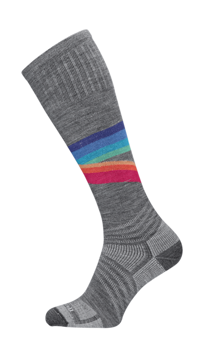 Rainbow Racer UL Women Moderate Compression Ski Socks Grey