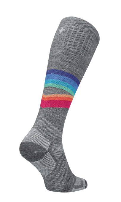 Rainbow Racer UL Women Moderate Compression Ski Socks Grey