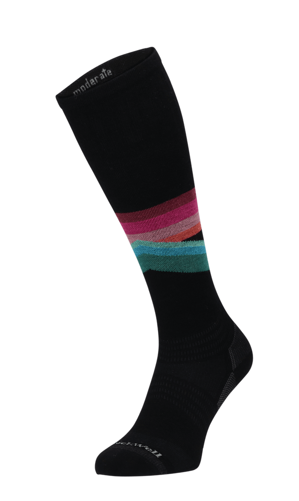 Rainbow Racer UL Women Moderate Compression Ski Sock Black