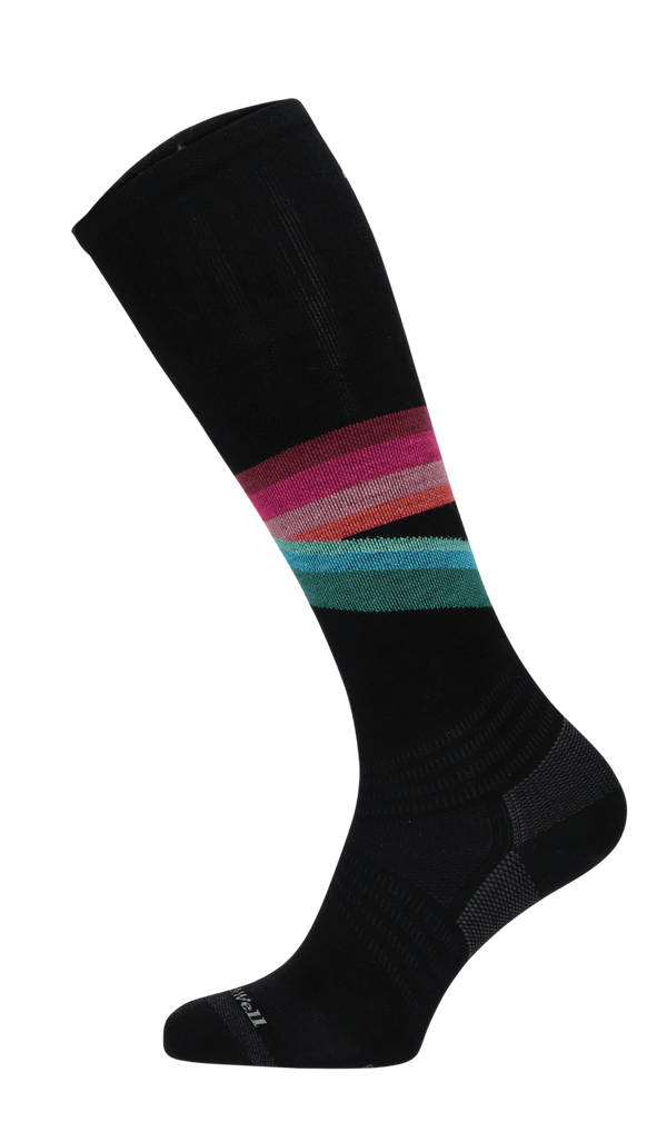 Rainbow Racer UL Women Moderate Compression Ski Sock Black