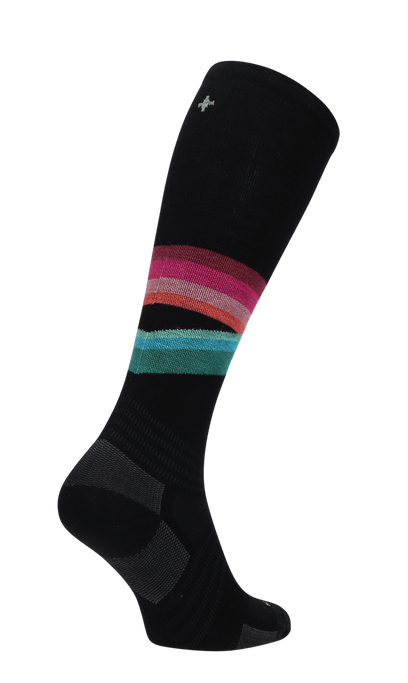 Rainbow Racer UL Women Moderate Compression Ski Sock Black