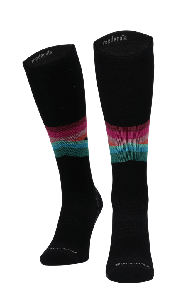 Rainbow Racer UL Women Moderate Compression Ski Sock Black