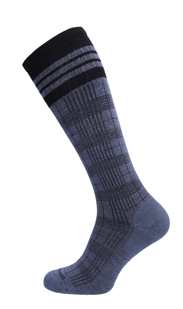 Tartan Men Firm Compression Socks Denim