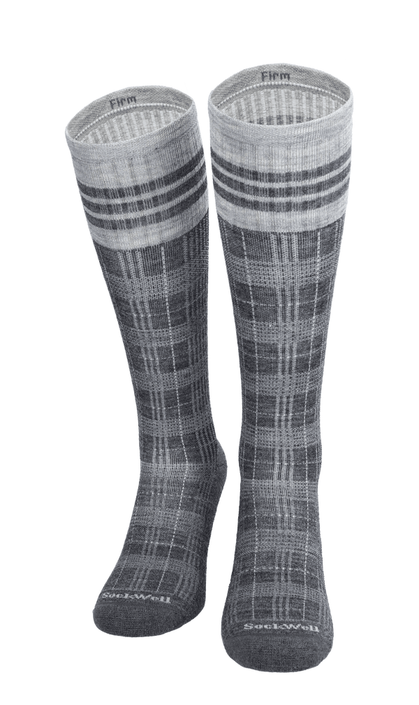 Tartan Men Firm Compression Socks Charcoal