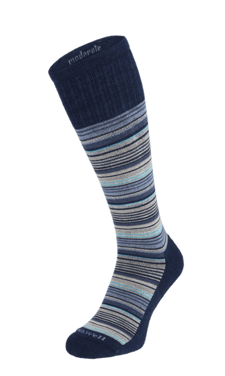 Sunset Stripe Men Moderate Compression Socks Navy