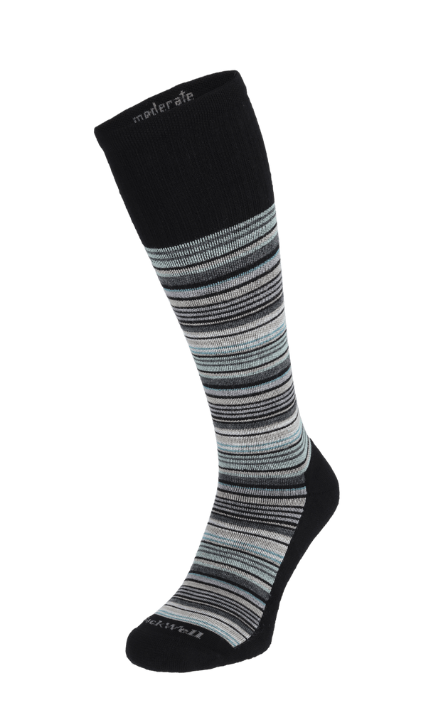 Sunset Stripe Men Moderate Compression Socks Black