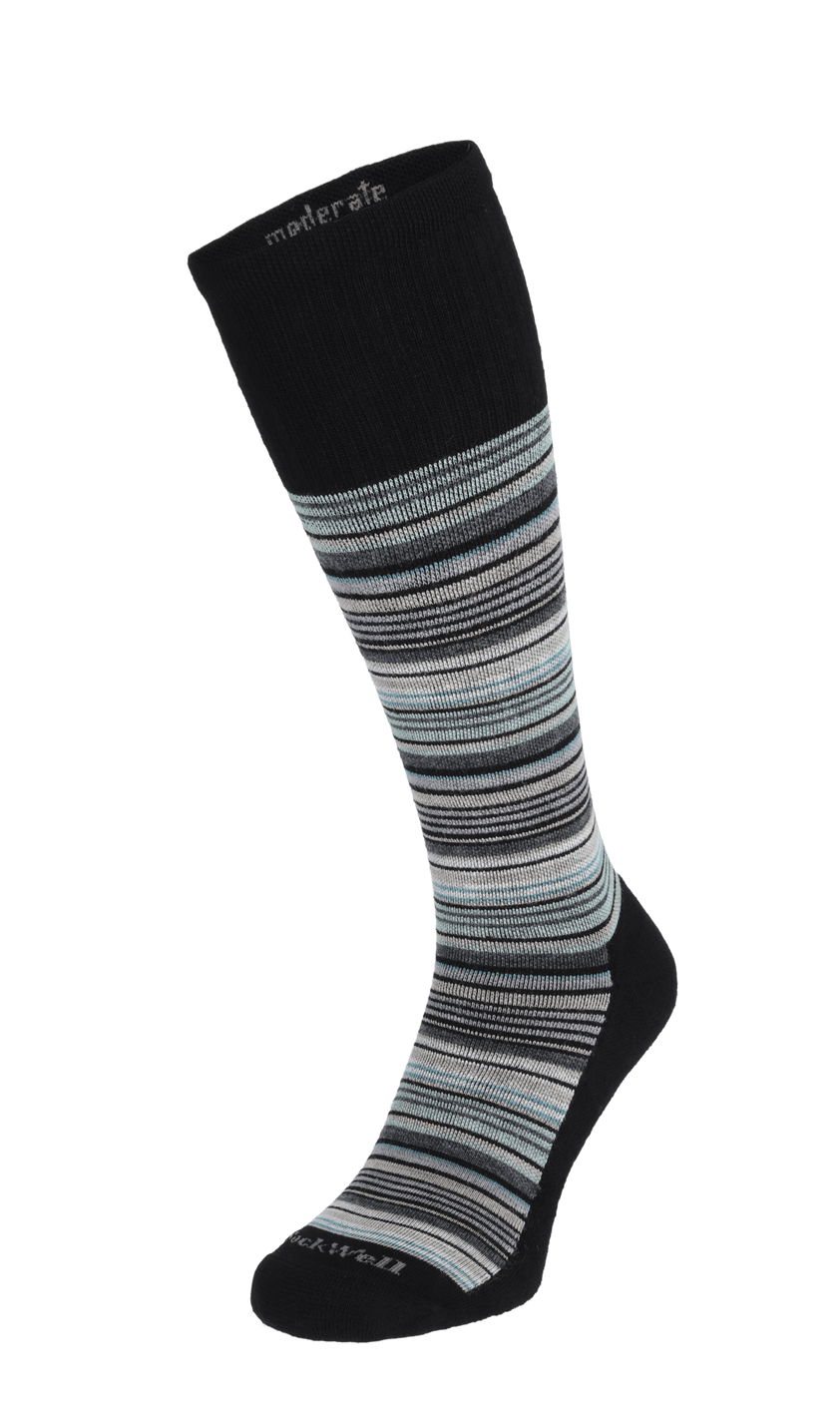 Sunset Stripe Men Moderate Compression Socks Black