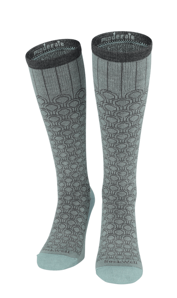 Deco Dot Women Moderate Compression Socks Celadon