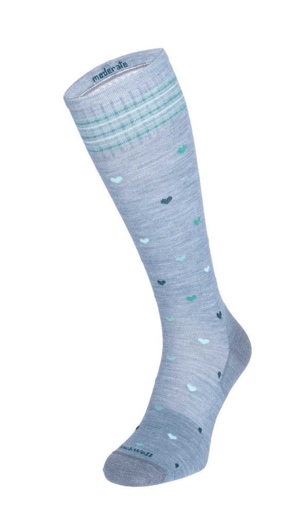 Full Heart Women's Moderate Compression Socks Bluestone