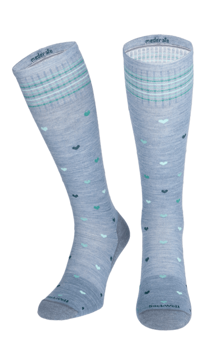 Full Heart Women's Moderate Compression Socks Bluestone