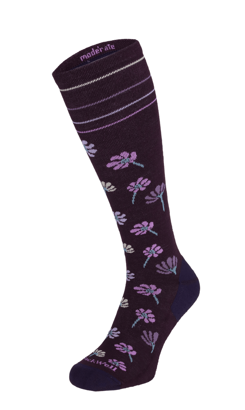 Field Flower Women Moderate Compression Socks Blackberry