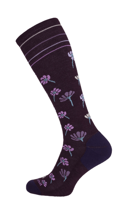 Field Flower Women Moderate Compression Socks Blackberry