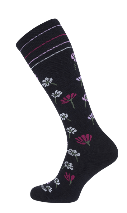 Field Flower Women Moderate Compression Socks Black