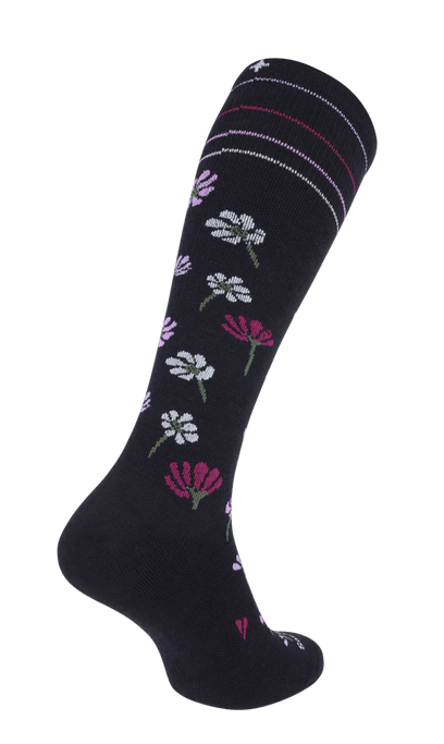 Field Flower Women Moderate Compression Socks Black