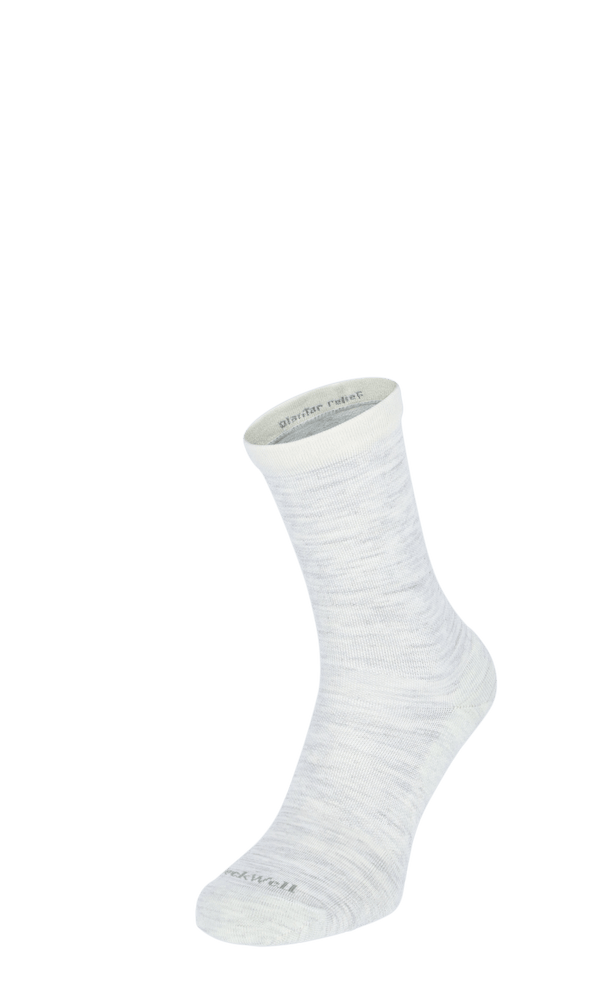 Plantar Cush Basic Crew Women Heel Spur Socks Ash