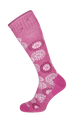 Block Print Women Moderate Compression Socks Raspberry