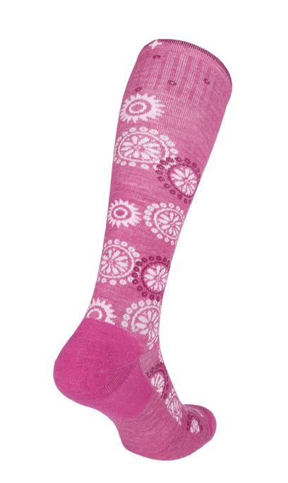 Block Print Women Moderate Compression Socks Raspberry