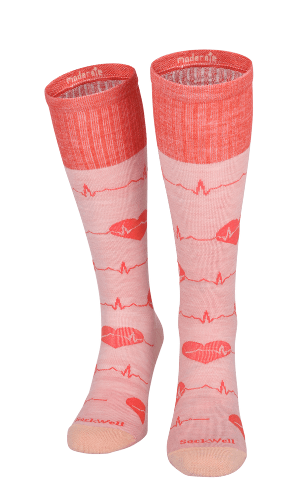 Heartbeat Women Moderate Compression Socks Peach