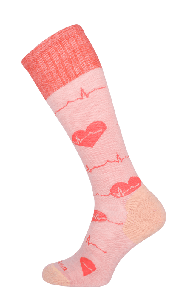 Heartbeat Women Moderate Compression Socks Peach