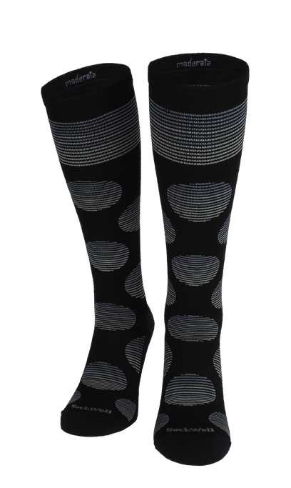 Featherweight Dot Women Moderate Compression Socks Black