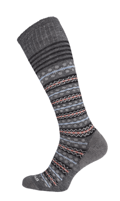 Mini Fairisle Women Moderate Compression Socks Charcoal