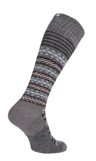 Mini Fairisle Women Moderate Compression Socks Charcoal