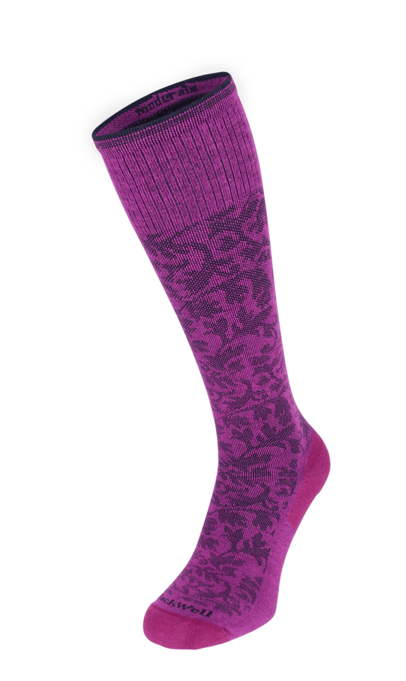 Damask Women Moderate Compression Socks Violet