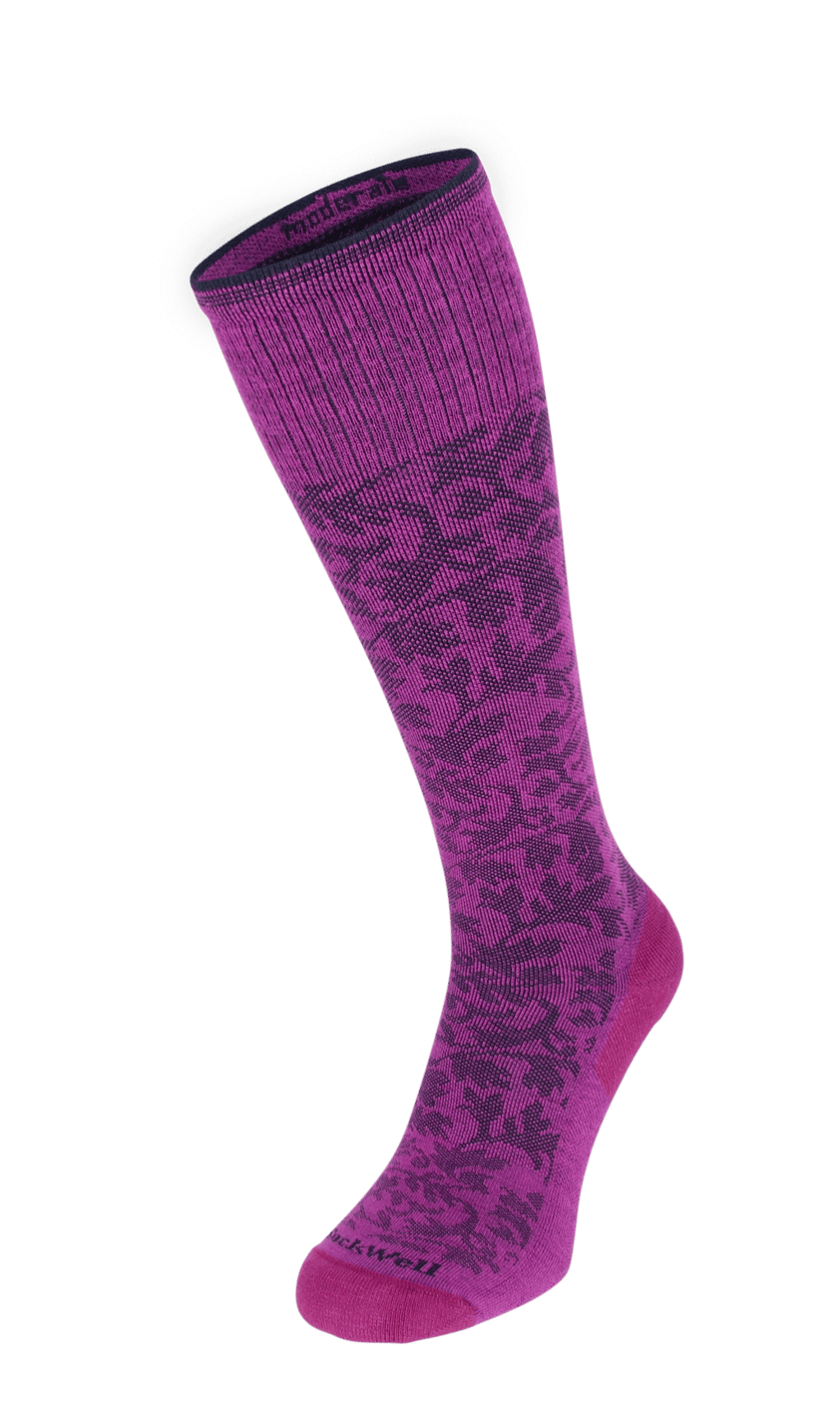 Damask Women Moderate Compression Socks Violet