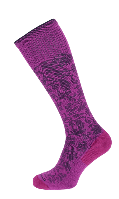 Damask Women Moderate Compression Socks Violet