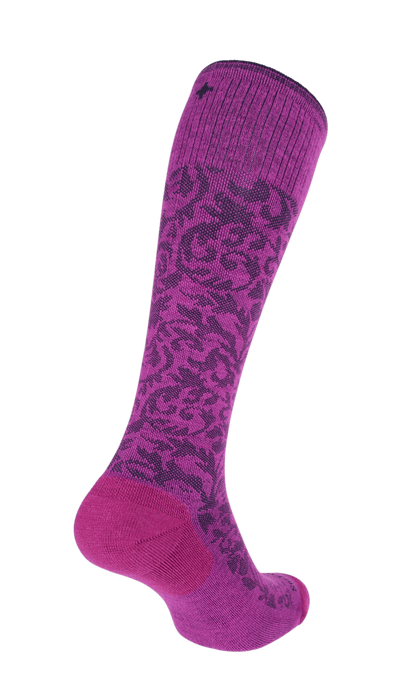 Damask Women Moderate Compression Socks Violet