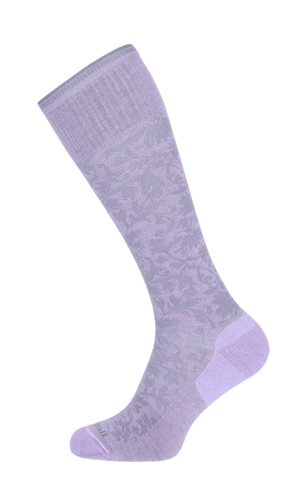 Damask Women Moderate Compression Socks Lavender