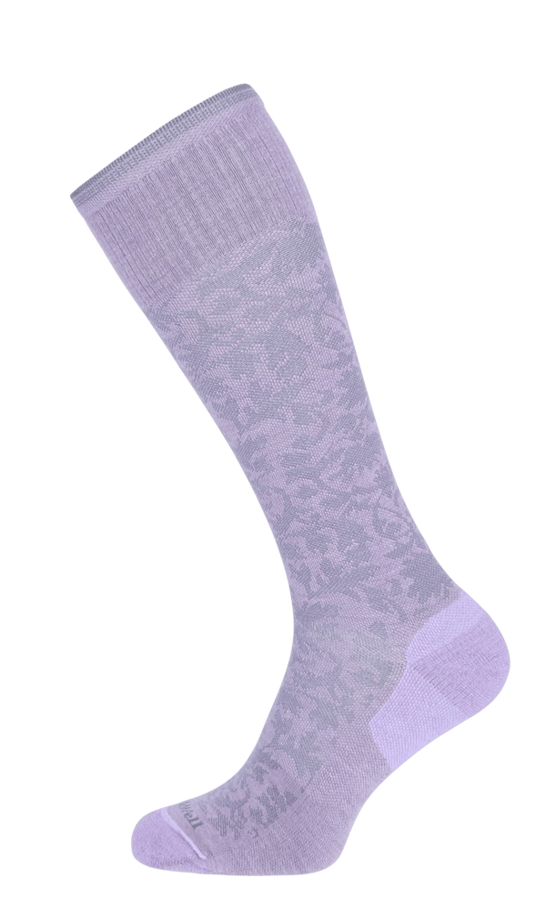 Damask Women Moderate Compression Socks Lavender