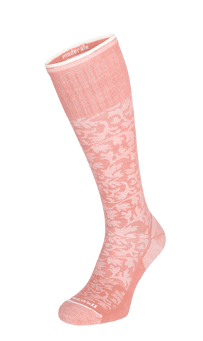 Damask Women Moderate Compression Socks Pink Clay