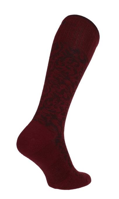 Damask Women Moderate Compression Socks Cranberry