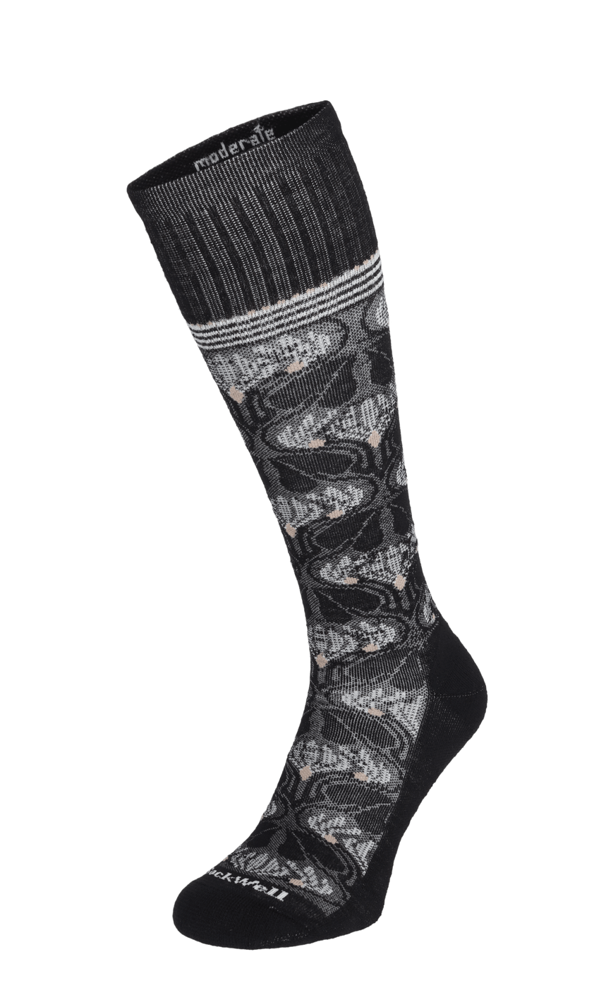 Floral Tapestry Women Moderate Compression Socks Black