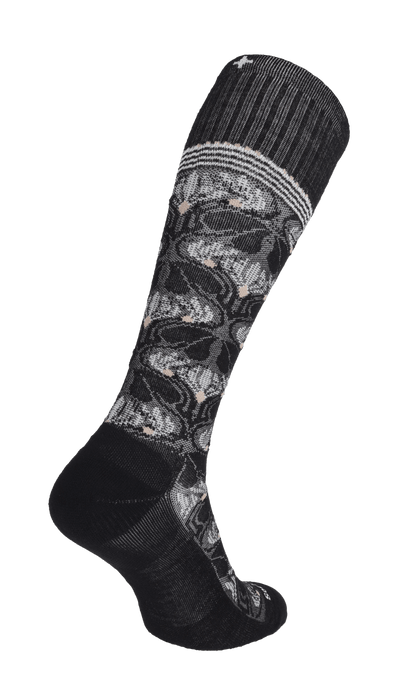 Floral Tapestry Women Moderate Compression Socks Black