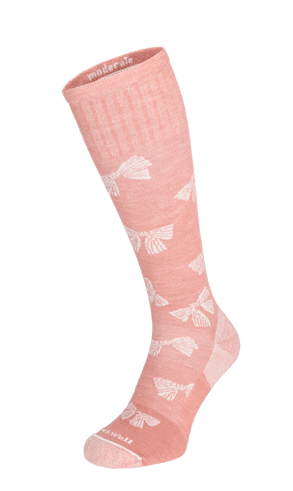 Bows Women Moderate Compression Socks Pink Clay