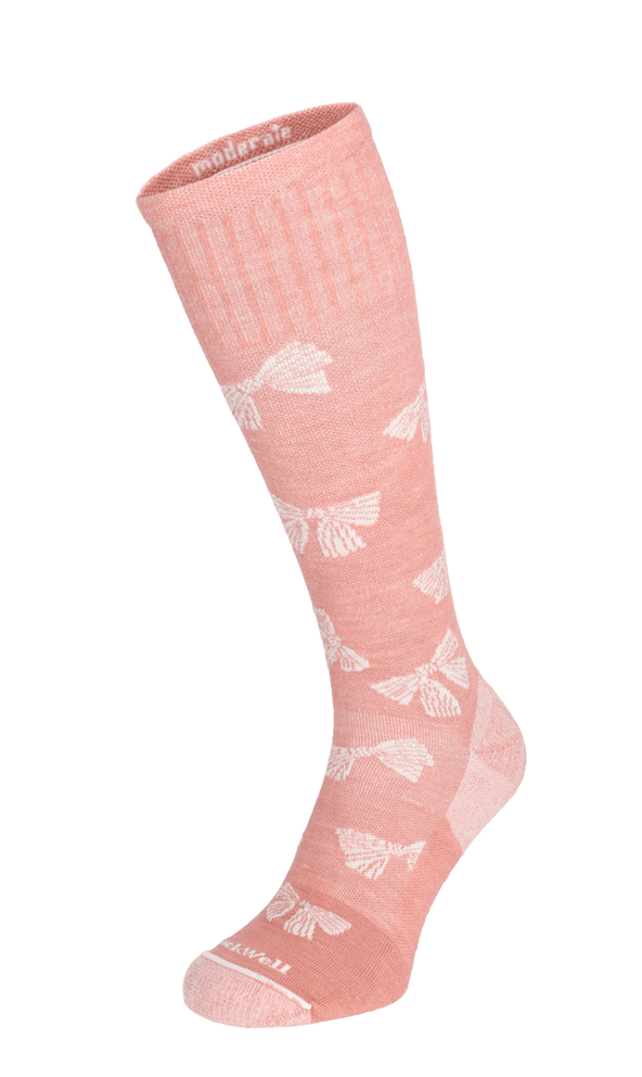 Bows Women Moderate Compression Socks Pink Clay