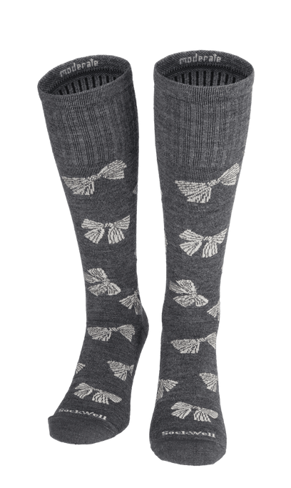 Bows Women Moderate Compression Socks Charcoal