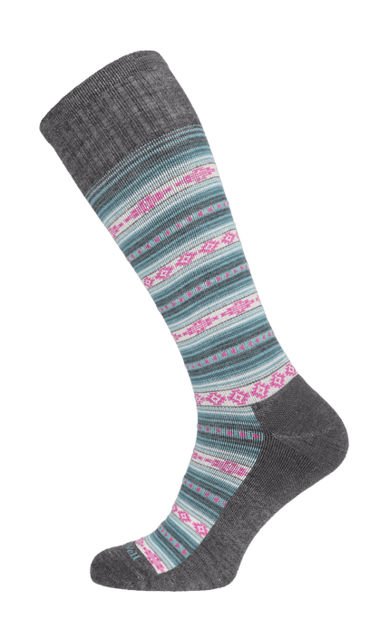 Southwest Stripe Women Firm Compression Socks Charcoal
