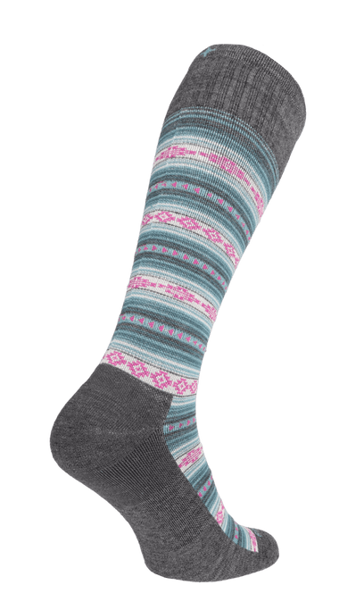Southwest Stripe Women Firm Compression Socks Charcoal