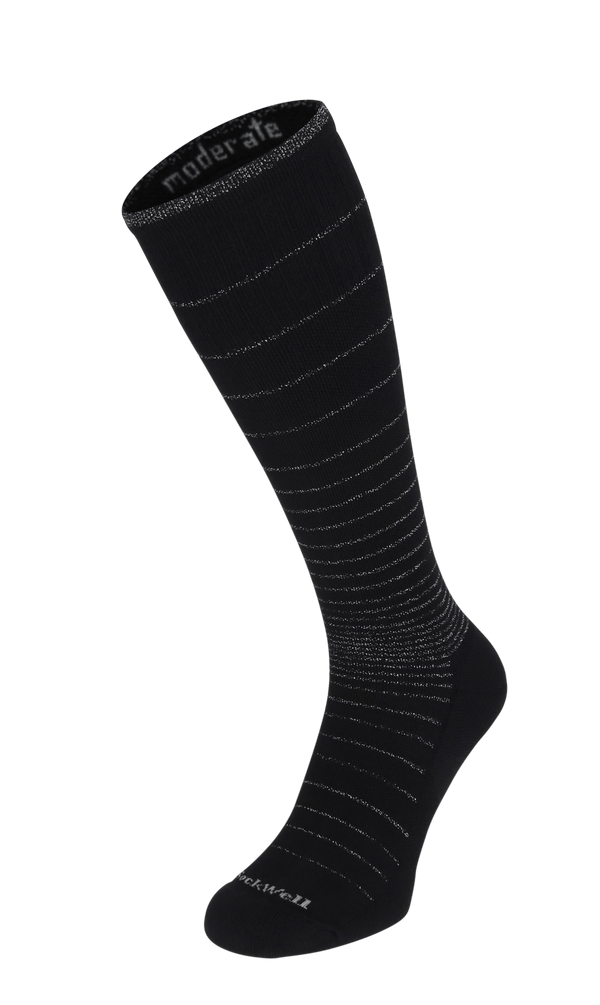 Circulator Women Moderate Compression Socks Black Sparkle