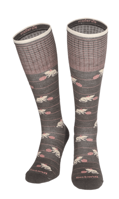 Playful Women Moderate Compression Socks Mushroom