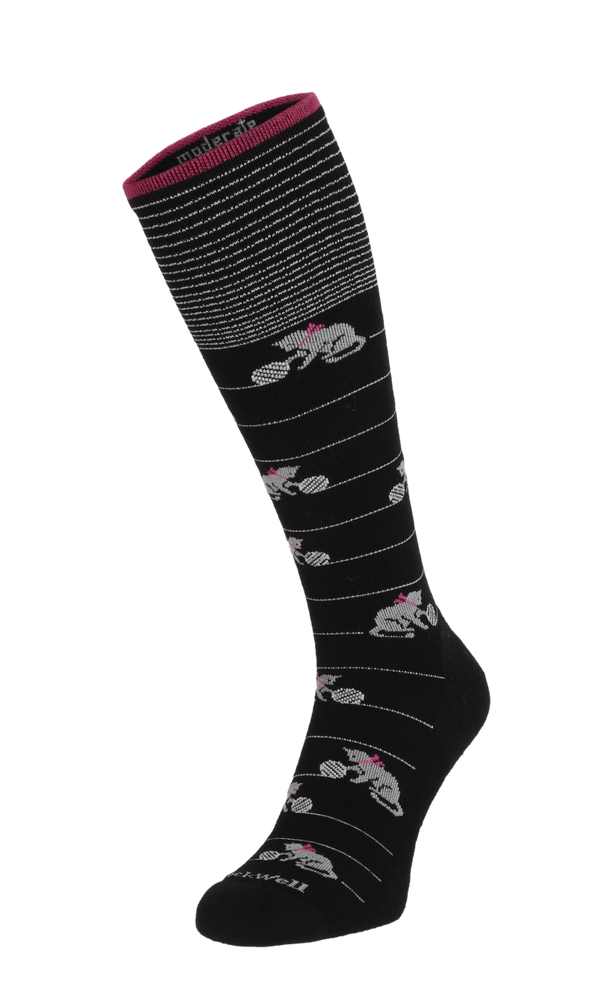 Playful Women Moderate Compression Socks Black