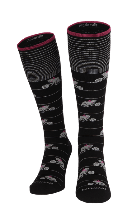 Playful Women Moderate Compression Socks Black
