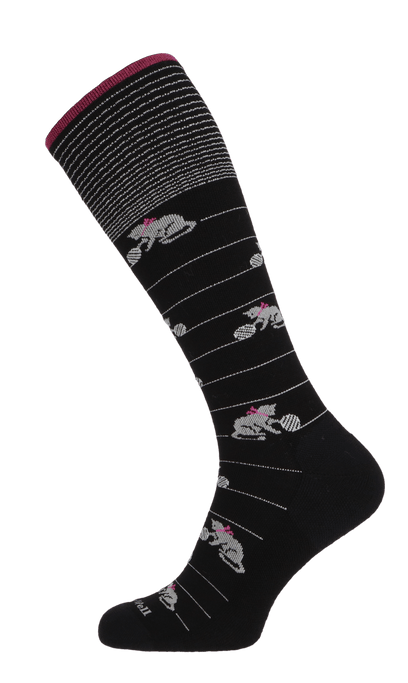 Playful Women Moderate Compression Socks Black
