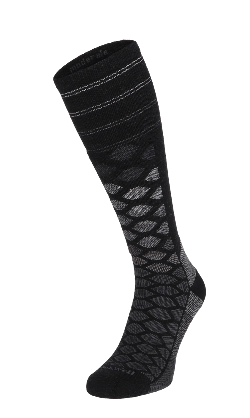 The Edge Medium Men Moderate Compression Ski Socks Black